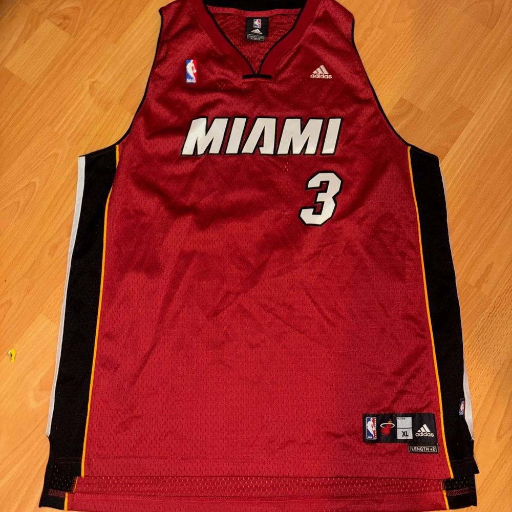 Adidas Miami Heat Dwayne Wade NBA Jersey Men’s XL Length+2